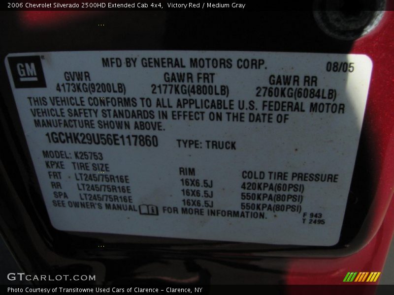 Victory Red / Medium Gray 2006 Chevrolet Silverado 2500HD Extended Cab 4x4
