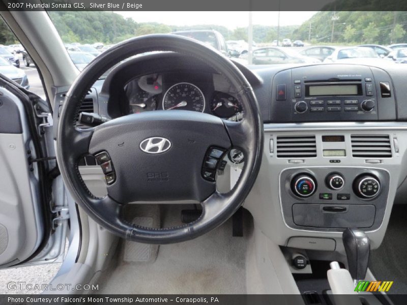 Silver Blue / Beige 2007 Hyundai Sonata GLS