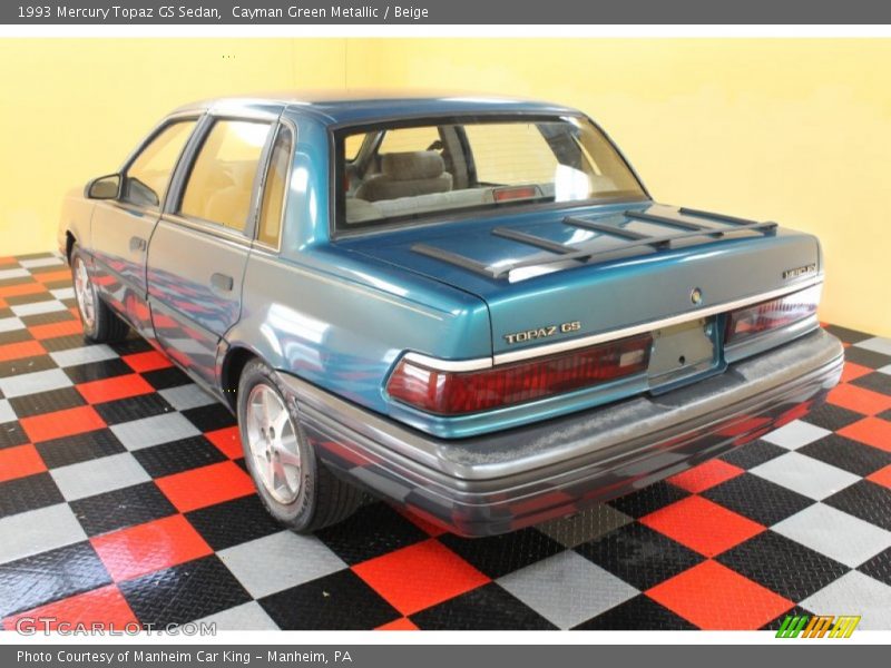 Cayman Green Metallic / Beige 1993 Mercury Topaz GS Sedan