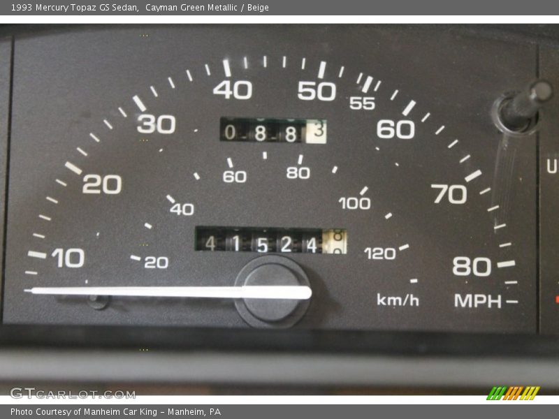 Cayman Green Metallic / Beige 1993 Mercury Topaz GS Sedan