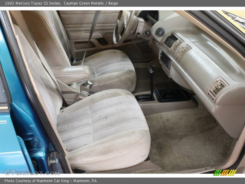 Cayman Green Metallic / Beige 1993 Mercury Topaz GS Sedan