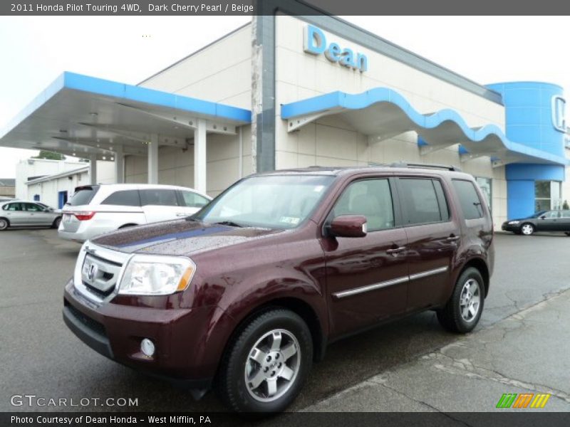 Dark Cherry Pearl / Beige 2011 Honda Pilot Touring 4WD