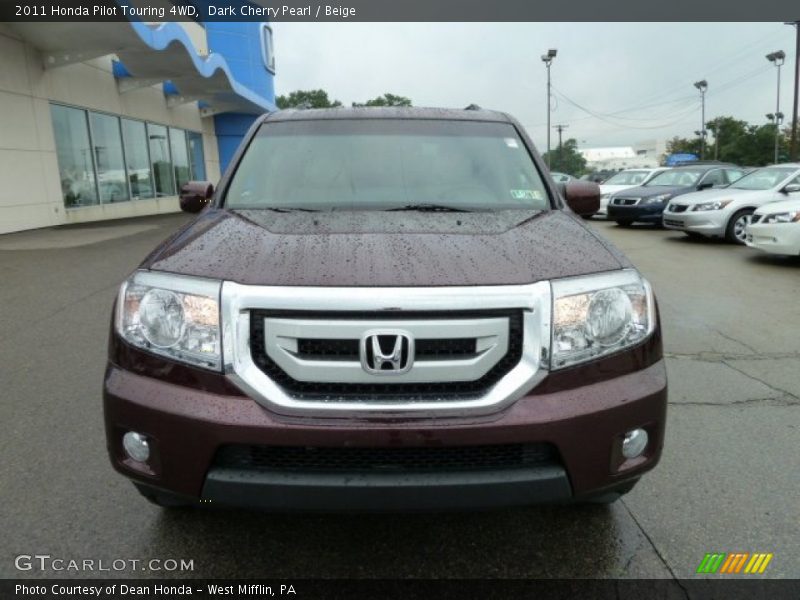 Dark Cherry Pearl / Beige 2011 Honda Pilot Touring 4WD