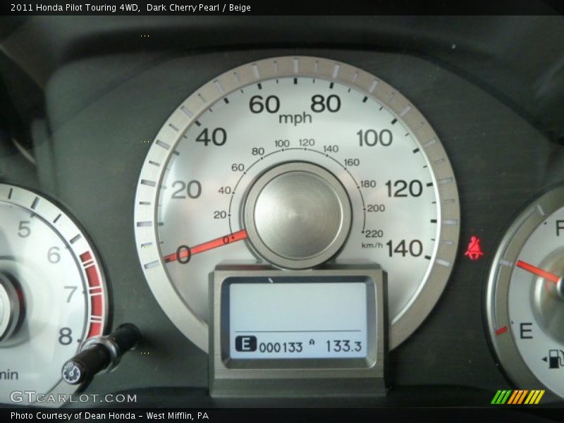 Dark Cherry Pearl / Beige 2011 Honda Pilot Touring 4WD