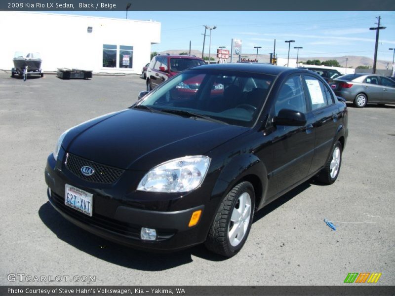 Black / Beige 2008 Kia Rio LX Sedan