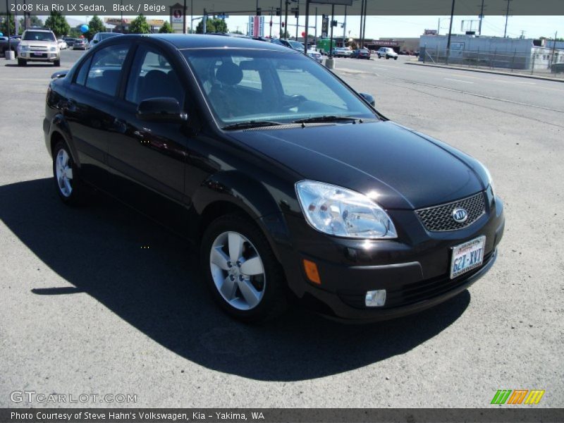 Black / Beige 2008 Kia Rio LX Sedan
