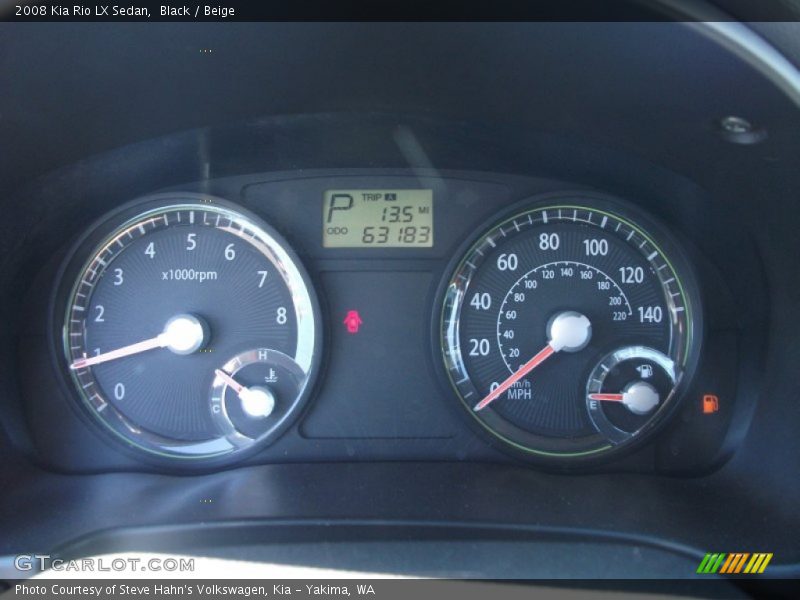 Black / Beige 2008 Kia Rio LX Sedan