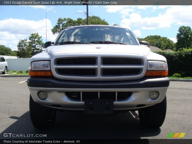 Bright Silver Metallic / Dark Slate Gray 2001 Dodge Dakota Sport Quad Cab 4x4