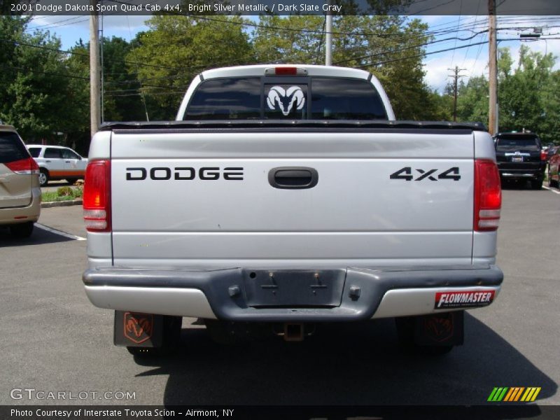 Bright Silver Metallic / Dark Slate Gray 2001 Dodge Dakota Sport Quad Cab 4x4