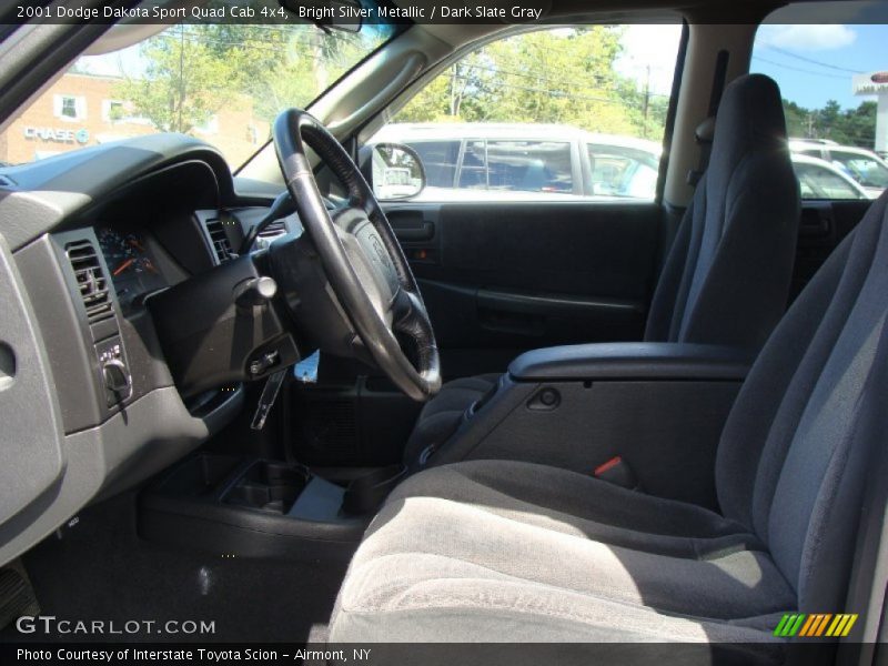 Bright Silver Metallic / Dark Slate Gray 2001 Dodge Dakota Sport Quad Cab 4x4