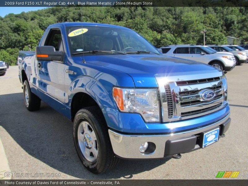 Blue Flame Metallic / Stone/Medium Stone 2009 Ford F150 XLT Regular Cab 4x4