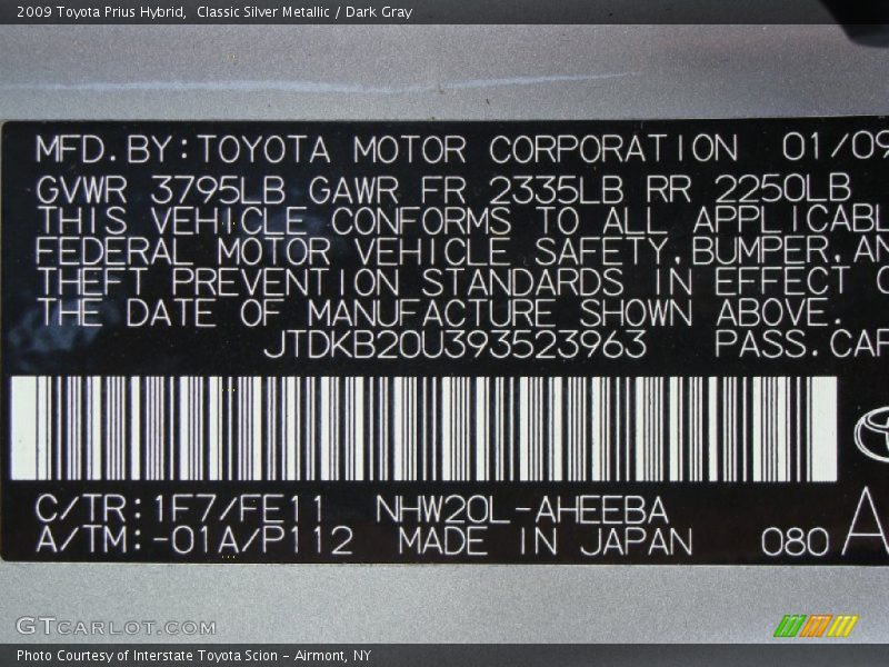 Classic Silver Metallic / Dark Gray 2009 Toyota Prius Hybrid