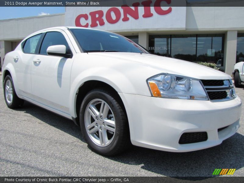 Stone White / Black 2011 Dodge Avenger Mainstreet