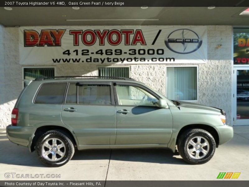 Oasis Green Pearl / Ivory Beige 2007 Toyota Highlander V6 4WD