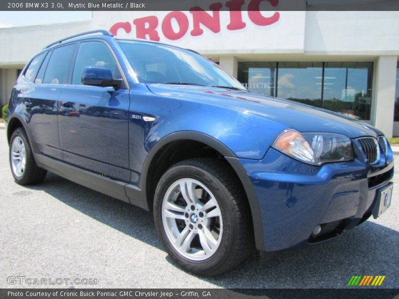Mystic Blue Metallic / Black 2006 BMW X3 3.0i