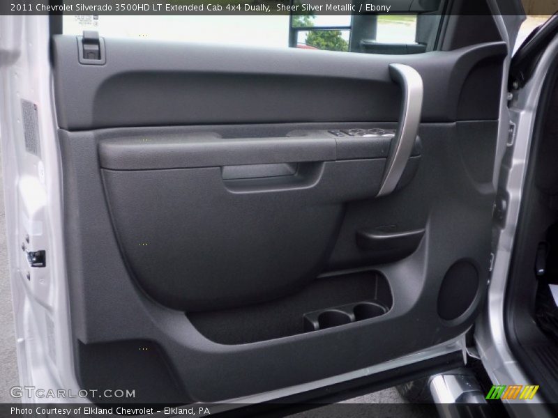 Sheer Silver Metallic / Ebony 2011 Chevrolet Silverado 3500HD LT Extended Cab 4x4 Dually