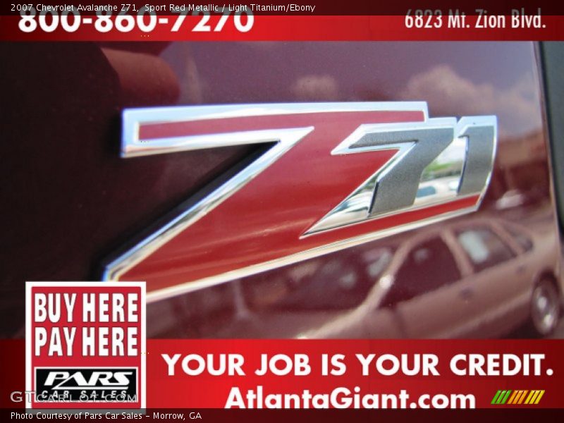 Sport Red Metallic / Light Titanium/Ebony 2007 Chevrolet Avalanche Z71