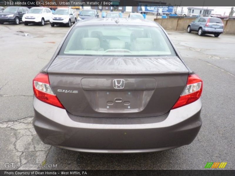 Urban Titanium Metallic / Beige 2012 Honda Civic EX-L Sedan