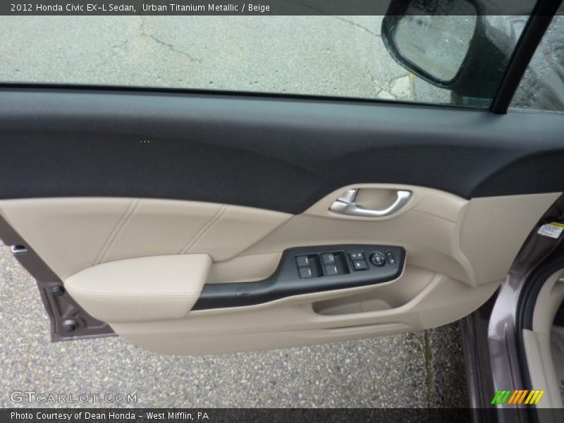 Urban Titanium Metallic / Beige 2012 Honda Civic EX-L Sedan