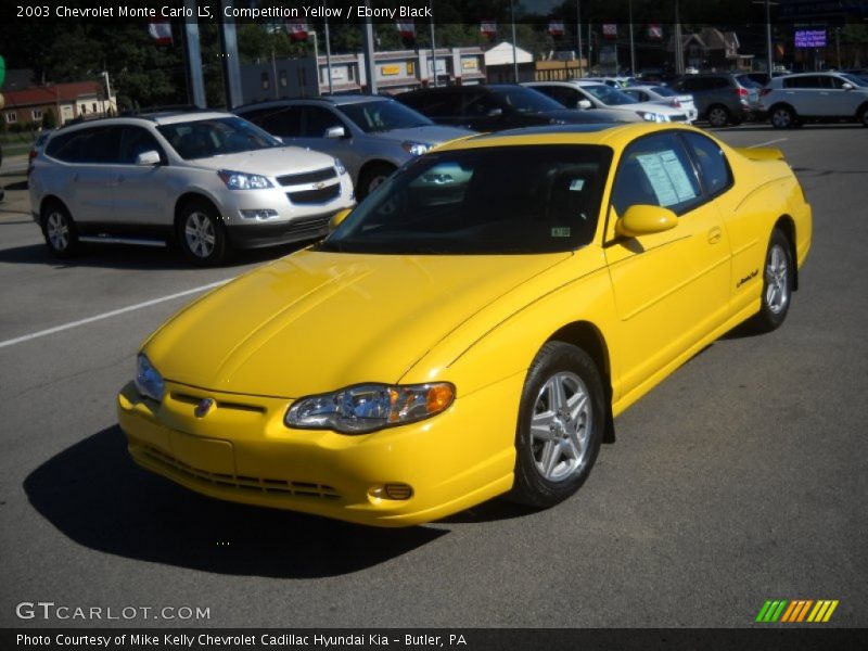 Competition Yellow / Ebony Black 2003 Chevrolet Monte Carlo LS