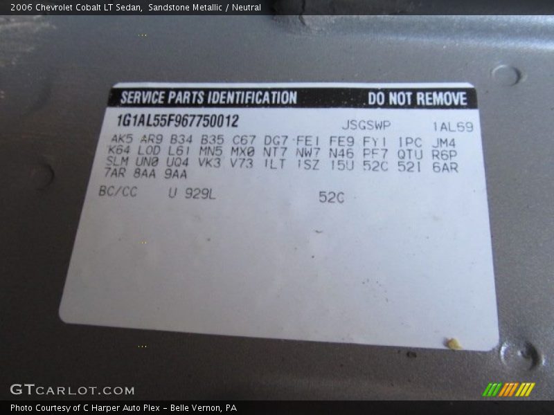 Sandstone Metallic / Neutral 2006 Chevrolet Cobalt LT Sedan