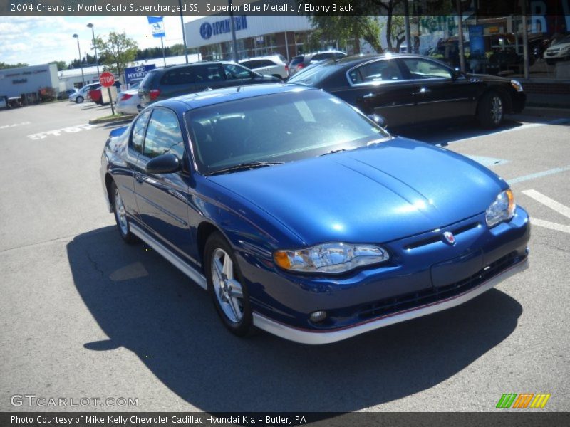 Superior Blue Metallic / Ebony Black 2004 Chevrolet Monte Carlo Supercharged SS
