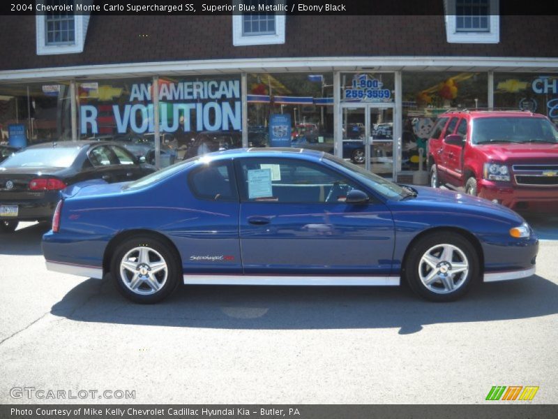 Superior Blue Metallic / Ebony Black 2004 Chevrolet Monte Carlo Supercharged SS