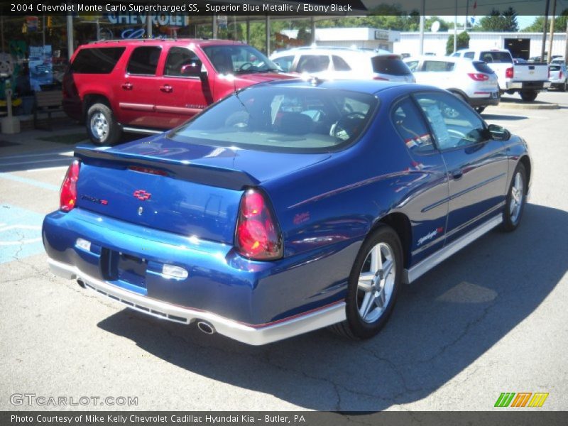 Superior Blue Metallic / Ebony Black 2004 Chevrolet Monte Carlo Supercharged SS