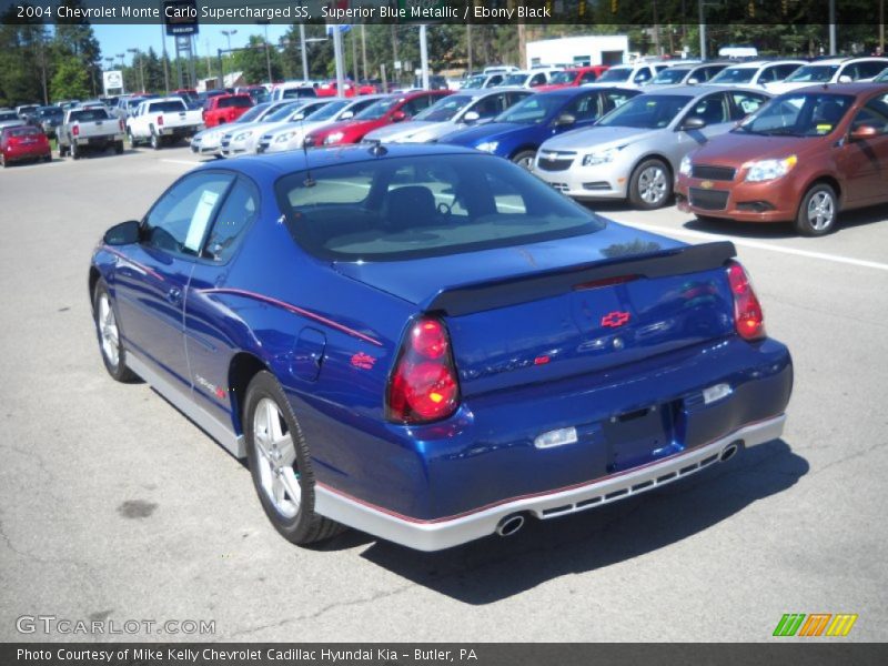 Superior Blue Metallic / Ebony Black 2004 Chevrolet Monte Carlo Supercharged SS