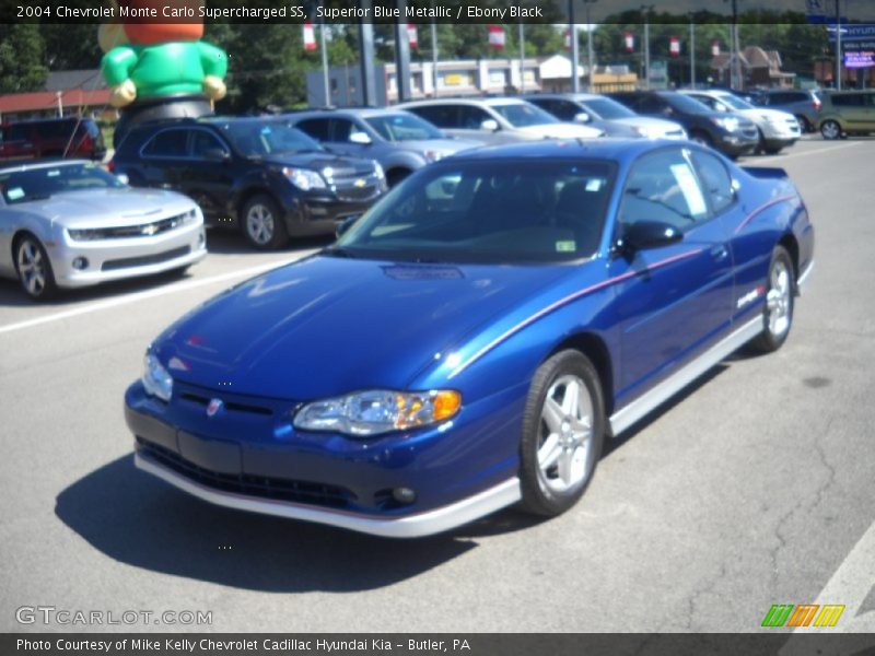 Superior Blue Metallic / Ebony Black 2004 Chevrolet Monte Carlo Supercharged SS