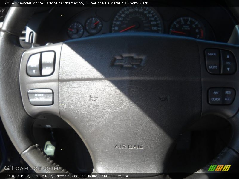 Superior Blue Metallic / Ebony Black 2004 Chevrolet Monte Carlo Supercharged SS