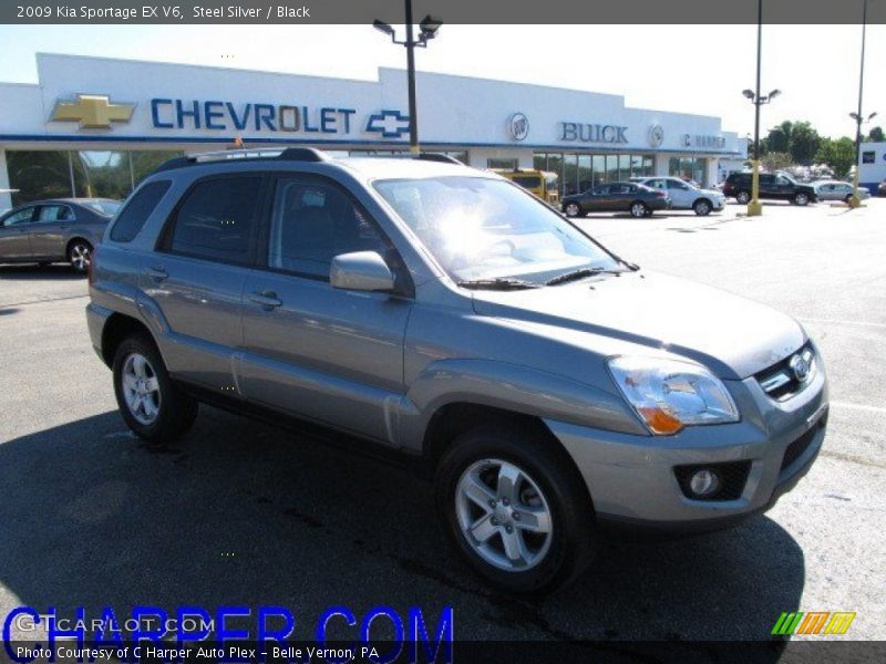 Steel Silver / Black 2009 Kia Sportage EX V6