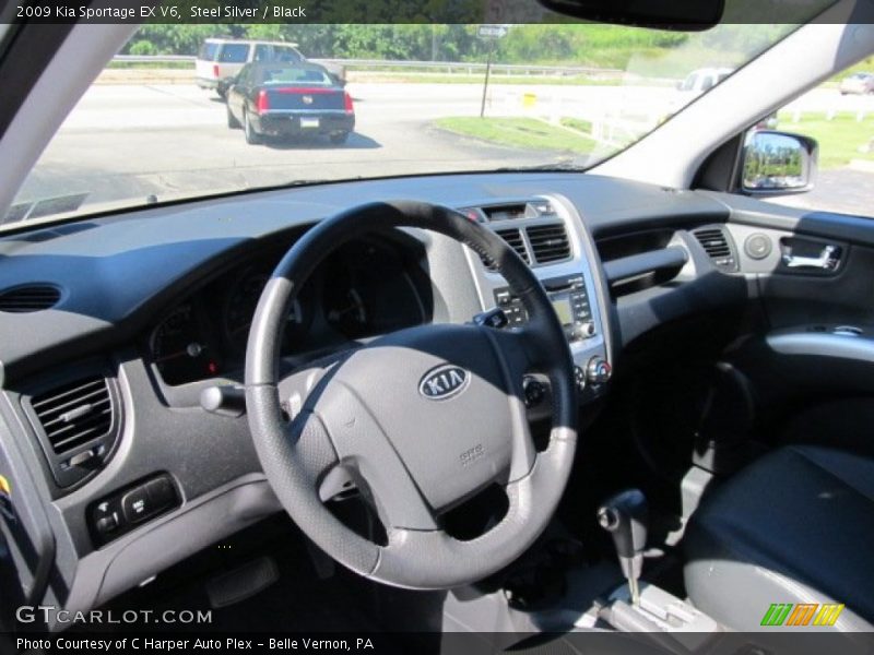 Steel Silver / Black 2009 Kia Sportage EX V6