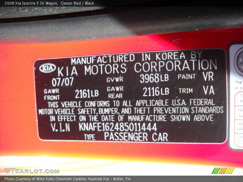 Classic Red / Black 2008 Kia Spectra 5 SX Wagon