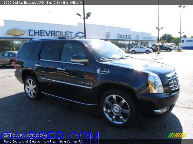 Blue Chip / Ebony/Ebony 2009 Cadillac Escalade AWD