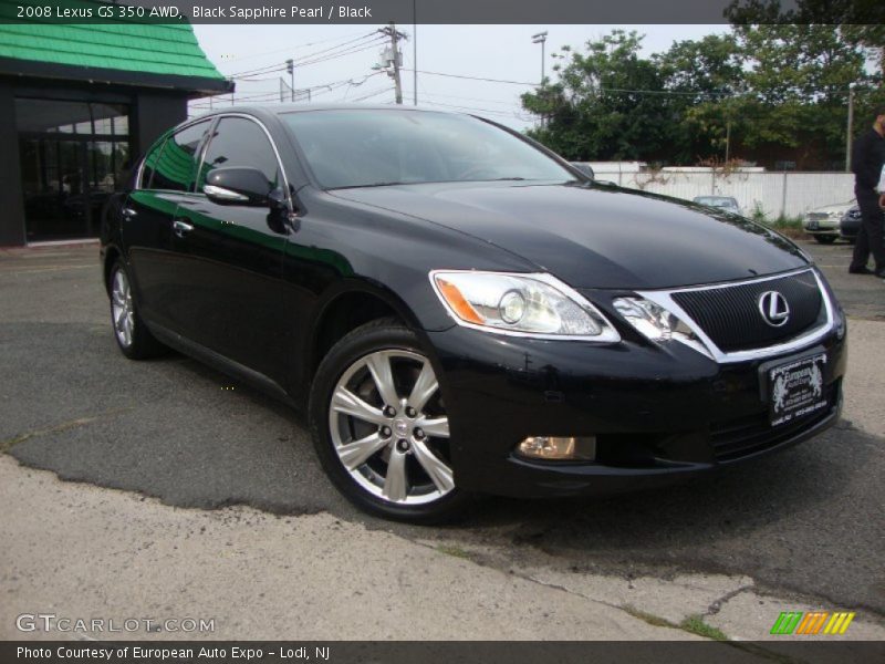 Black Sapphire Pearl / Black 2008 Lexus GS 350 AWD