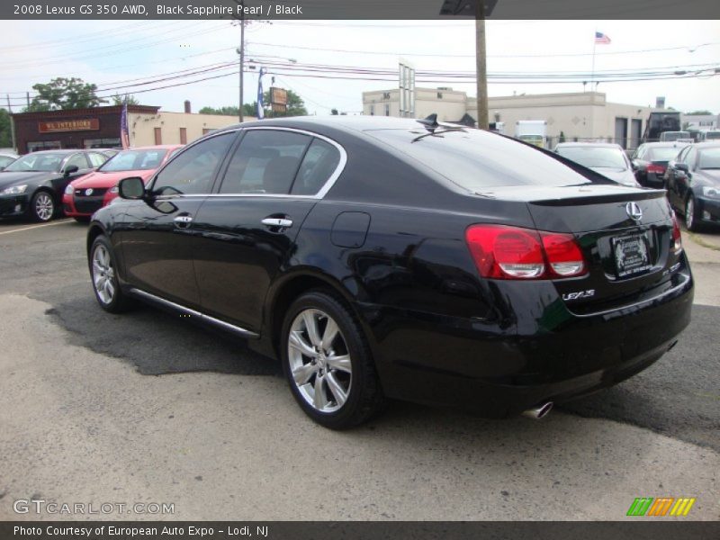 Black Sapphire Pearl / Black 2008 Lexus GS 350 AWD