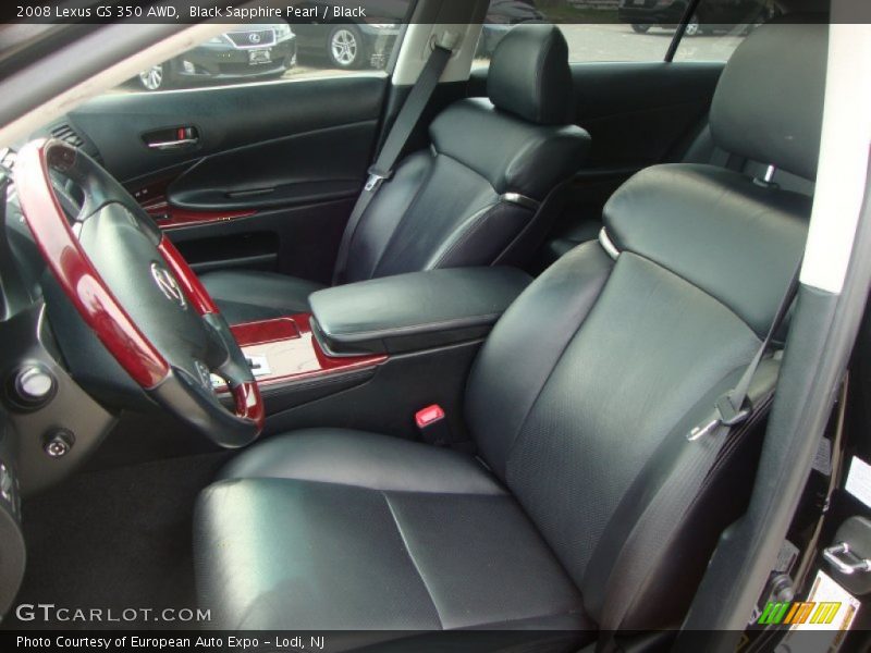 Black Sapphire Pearl / Black 2008 Lexus GS 350 AWD