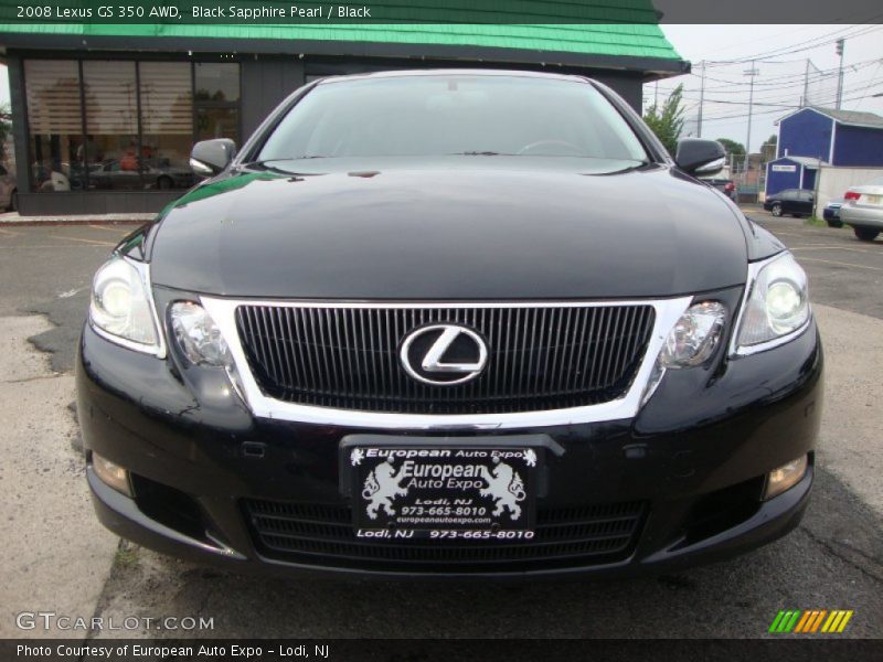 Black Sapphire Pearl / Black 2008 Lexus GS 350 AWD