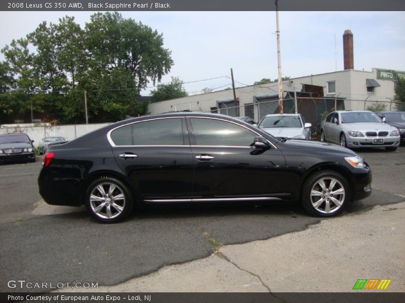 Black Sapphire Pearl / Black 2008 Lexus GS 350 AWD