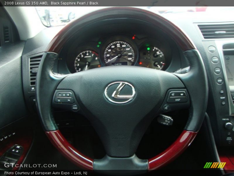 Black Sapphire Pearl / Black 2008 Lexus GS 350 AWD