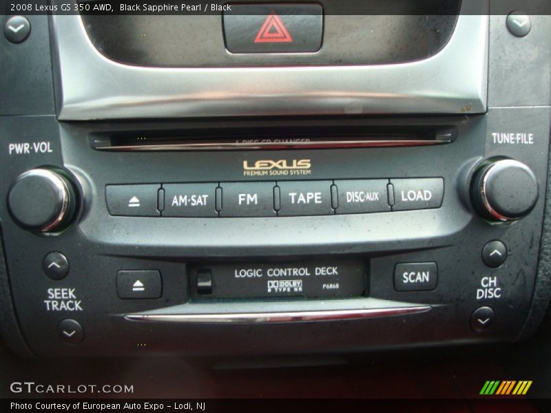 Black Sapphire Pearl / Black 2008 Lexus GS 350 AWD