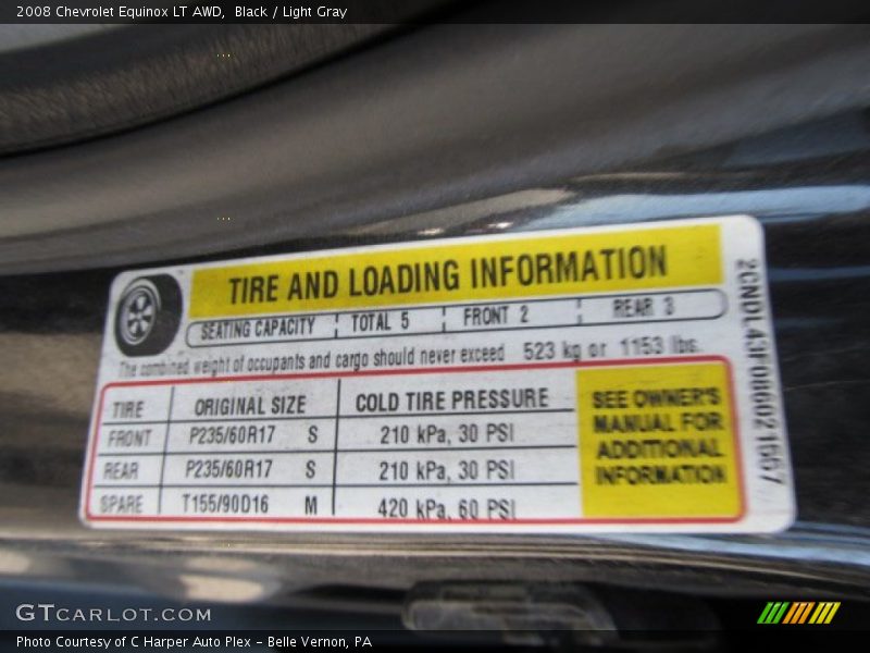 Black / Light Gray 2008 Chevrolet Equinox LT AWD