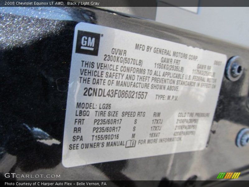 Black / Light Gray 2008 Chevrolet Equinox LT AWD