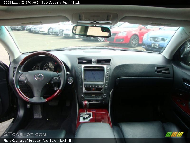 Black Sapphire Pearl / Black 2008 Lexus GS 350 AWD