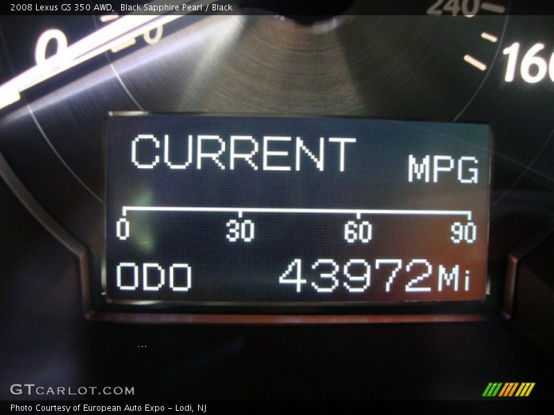 Black Sapphire Pearl / Black 2008 Lexus GS 350 AWD
