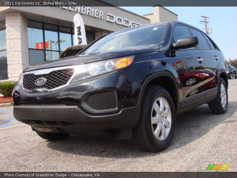 Ebony Black / Gray 2011 Kia Sorento LX