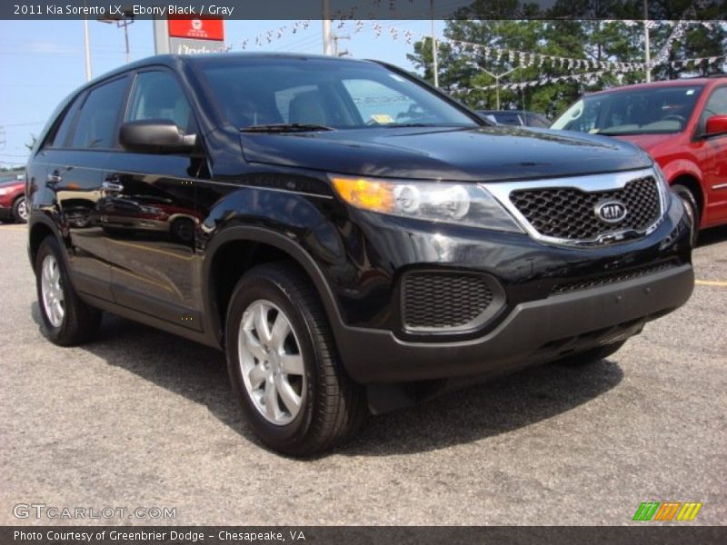 Ebony Black / Gray 2011 Kia Sorento LX