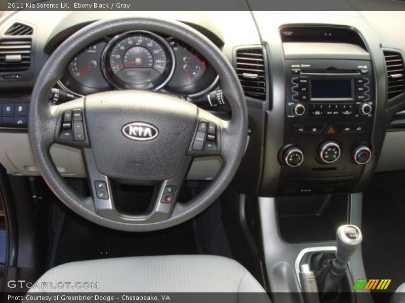 Ebony Black / Gray 2011 Kia Sorento LX