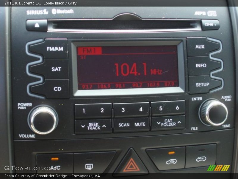 Ebony Black / Gray 2011 Kia Sorento LX